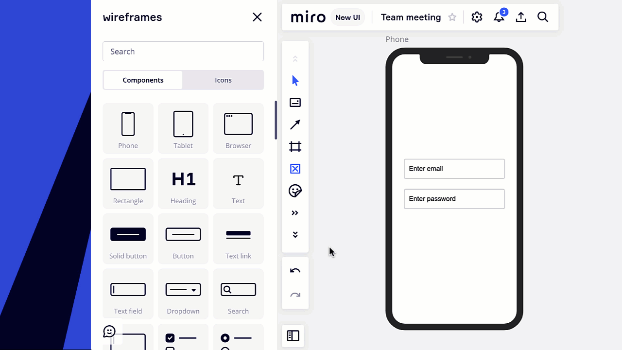 Lead generation landing page wireframe — two-column layout with value proposition and lead capture form