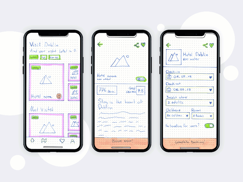 Figma wireframe example — SaaS homepage layout with nav, hero section and feature cards